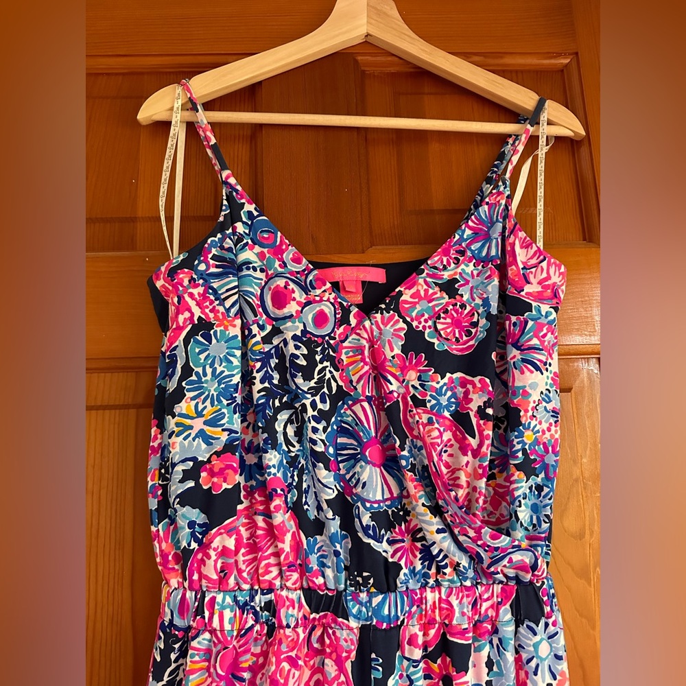 Lilly Pulitzer Dante Jumpsuit - High Tide Navy in Turtle Amazement Blue/Pink NEW - Picture 6 of 16